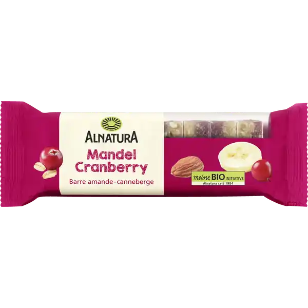 Bio Fruchtschnitte Mandel-Cranberry mit Aronia