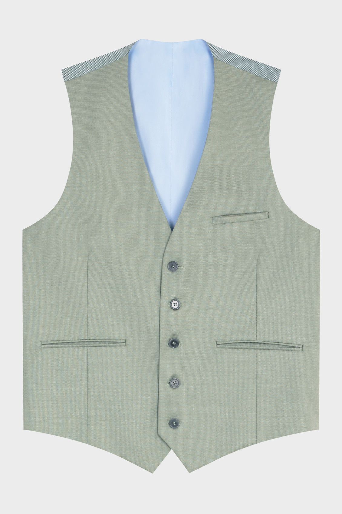 Gilet de costume en laine unie vert d'eau