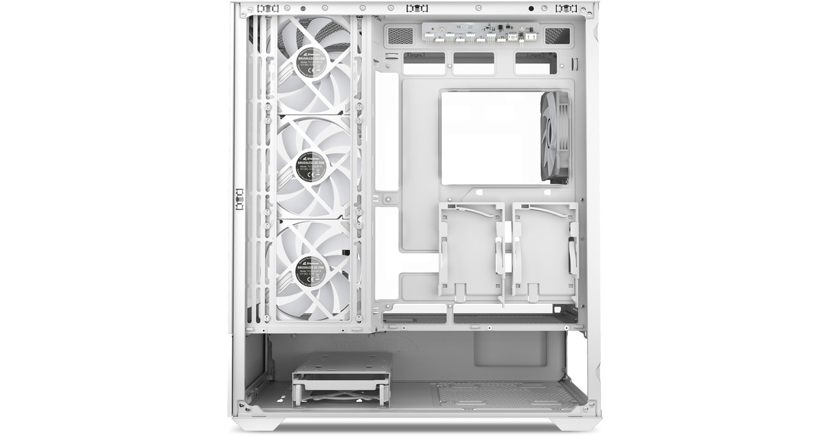 SharkoonAK6 RGB midi tower behuizing  (Wit | 2x USB-A | 1x USB-C | RGB | Tempered Glass)