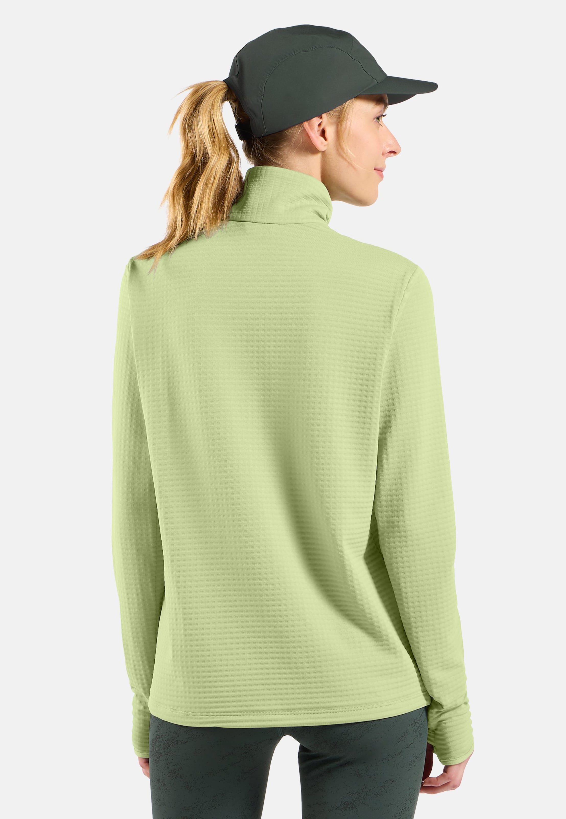 Essentials Thermal Laufshirt mit Halbreissverschluss in shadow lime