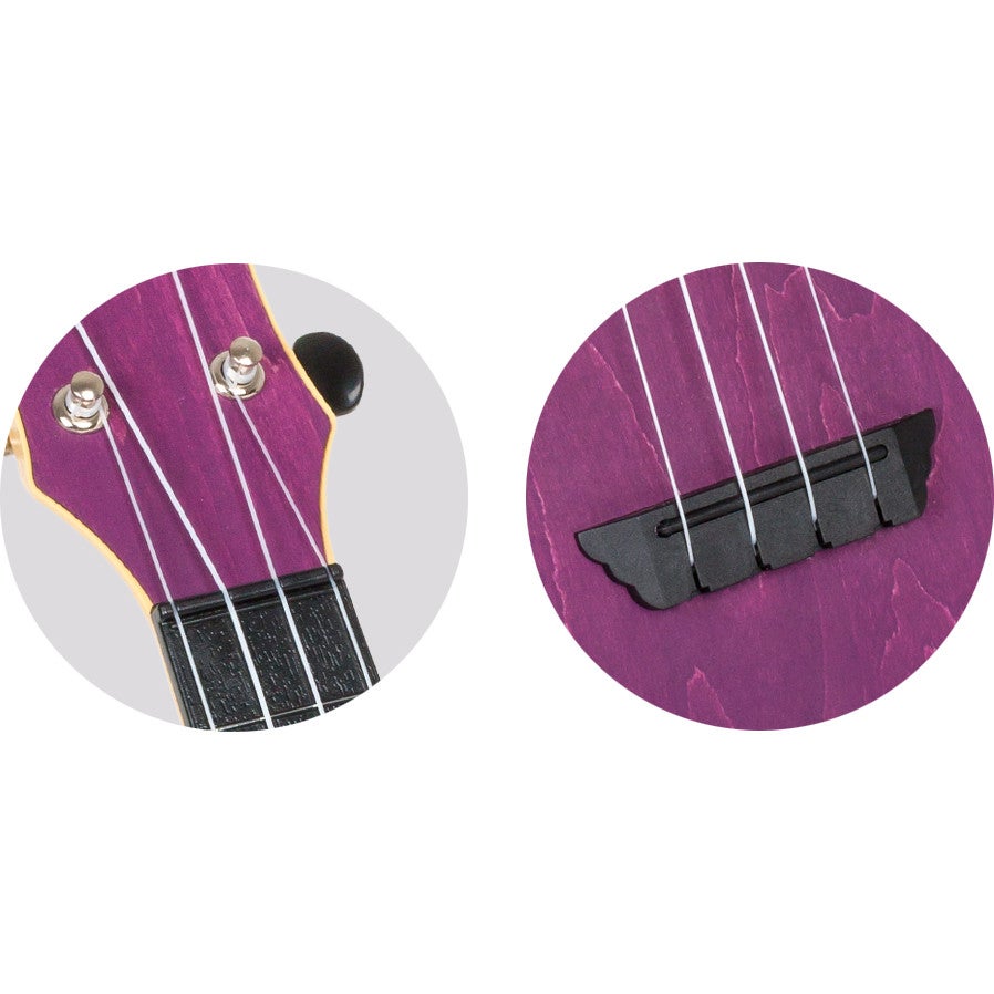 Flight Travel Series TUS35 Purple sopraan ukelele met gigbag