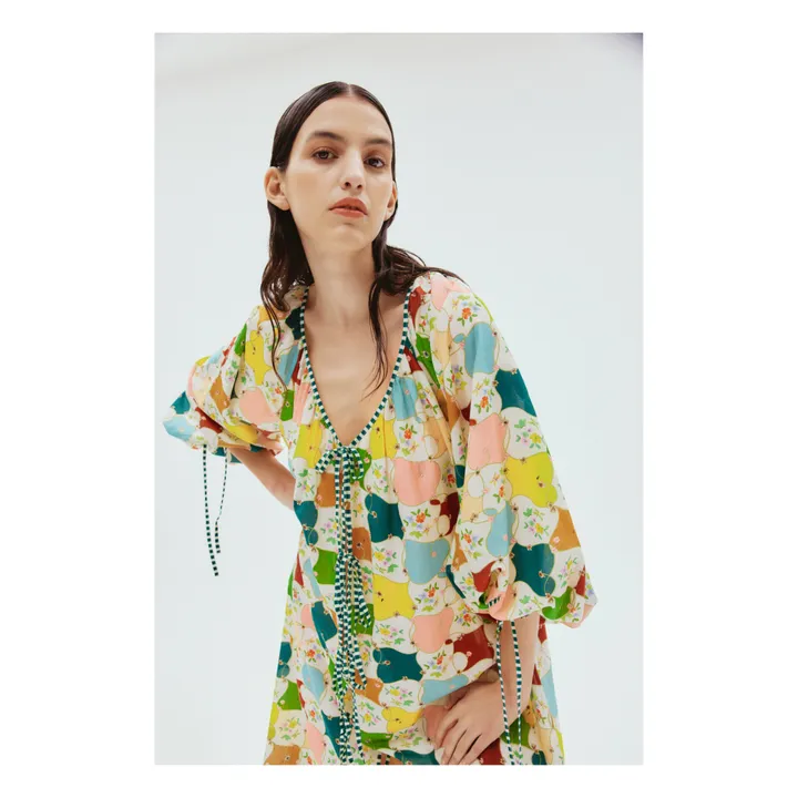 Alémais Robe Everly Soie et Coton | Bleu