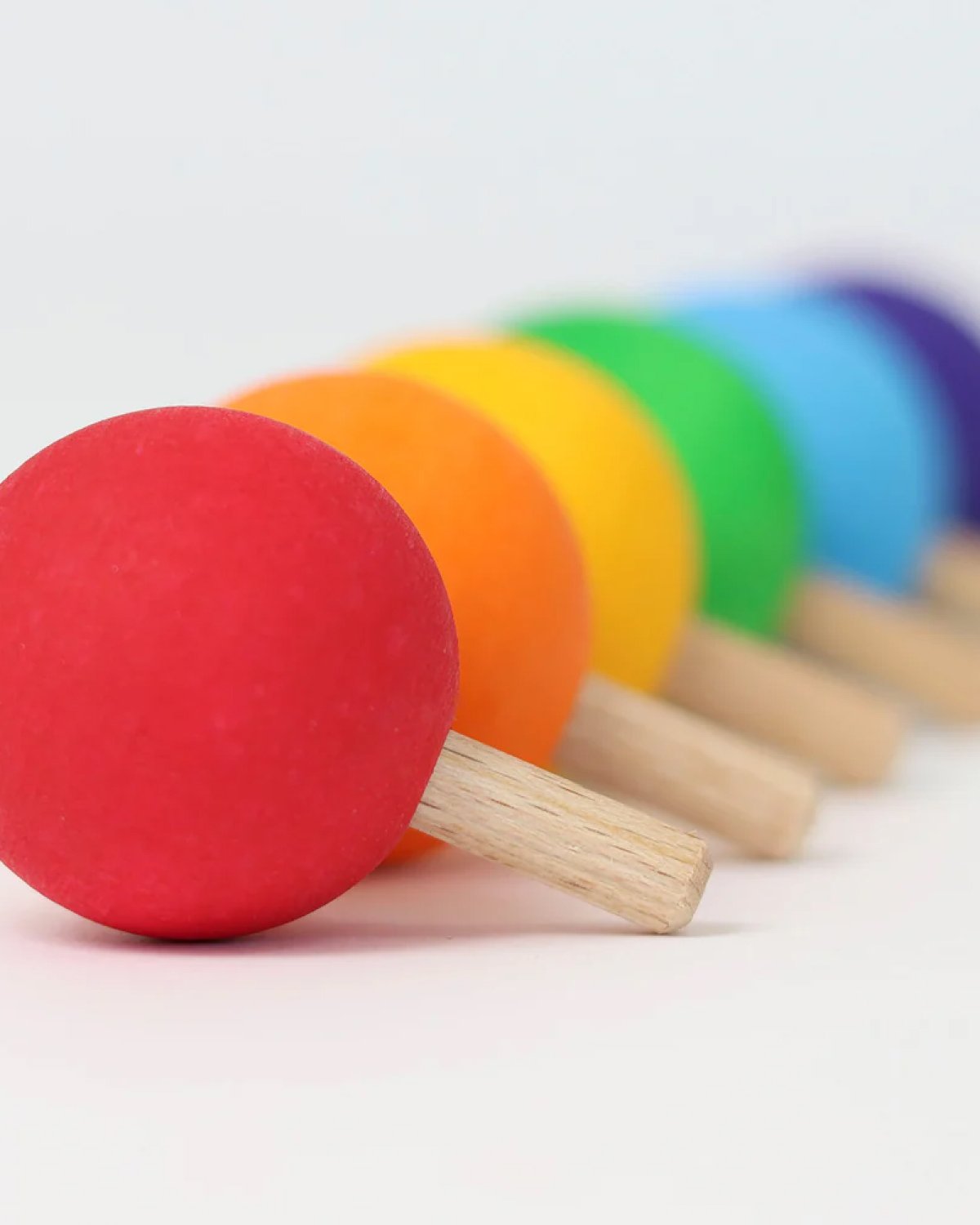 Sett med Snurrebass 6stk | Rainbow Spinning Top
