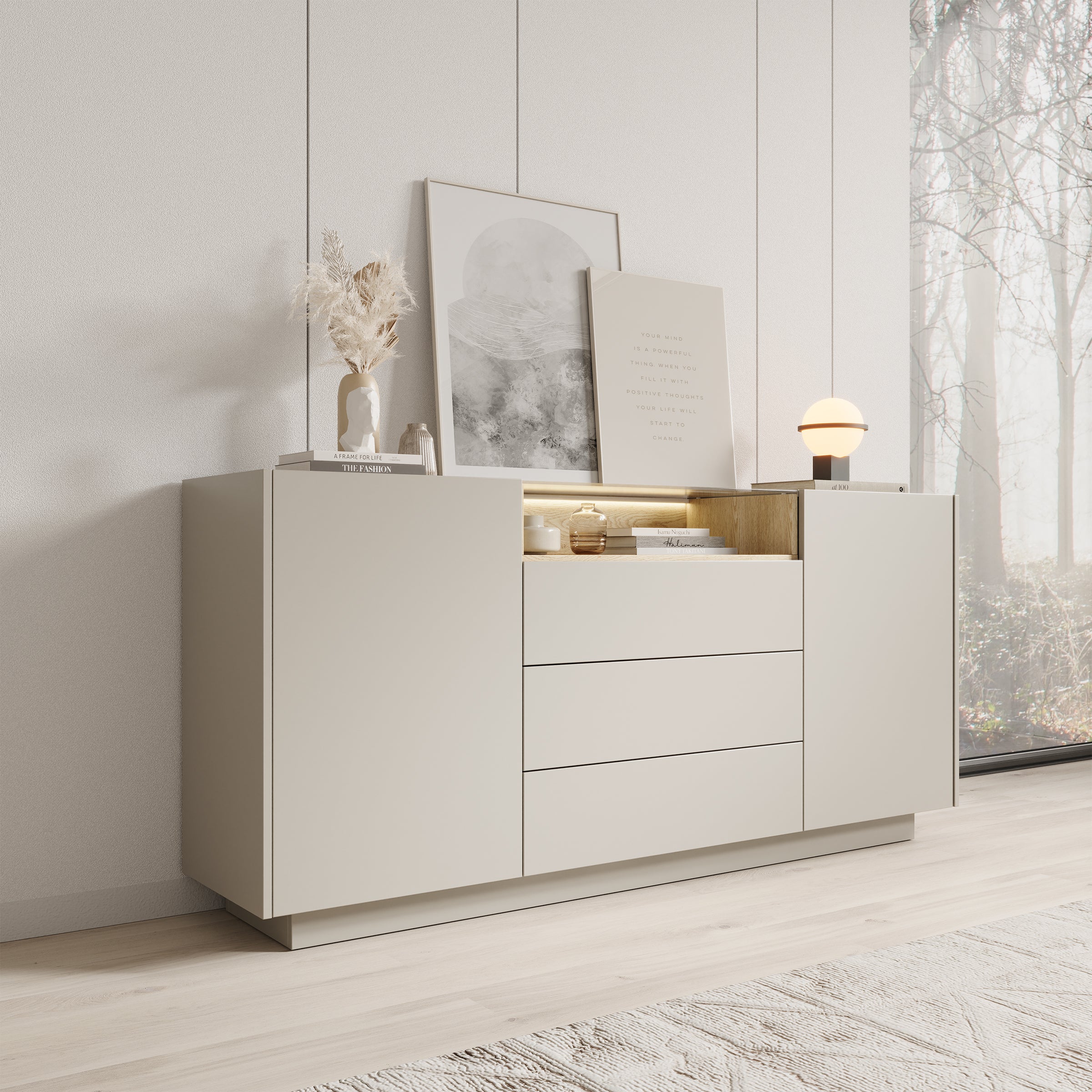 Heath - Dressoir - Beige - 176x40x83 cm