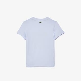 T-shirt avec imprimé siglé en jersey de coton T-Shirts & Chemises - Bleu - Lacoste - Garçon