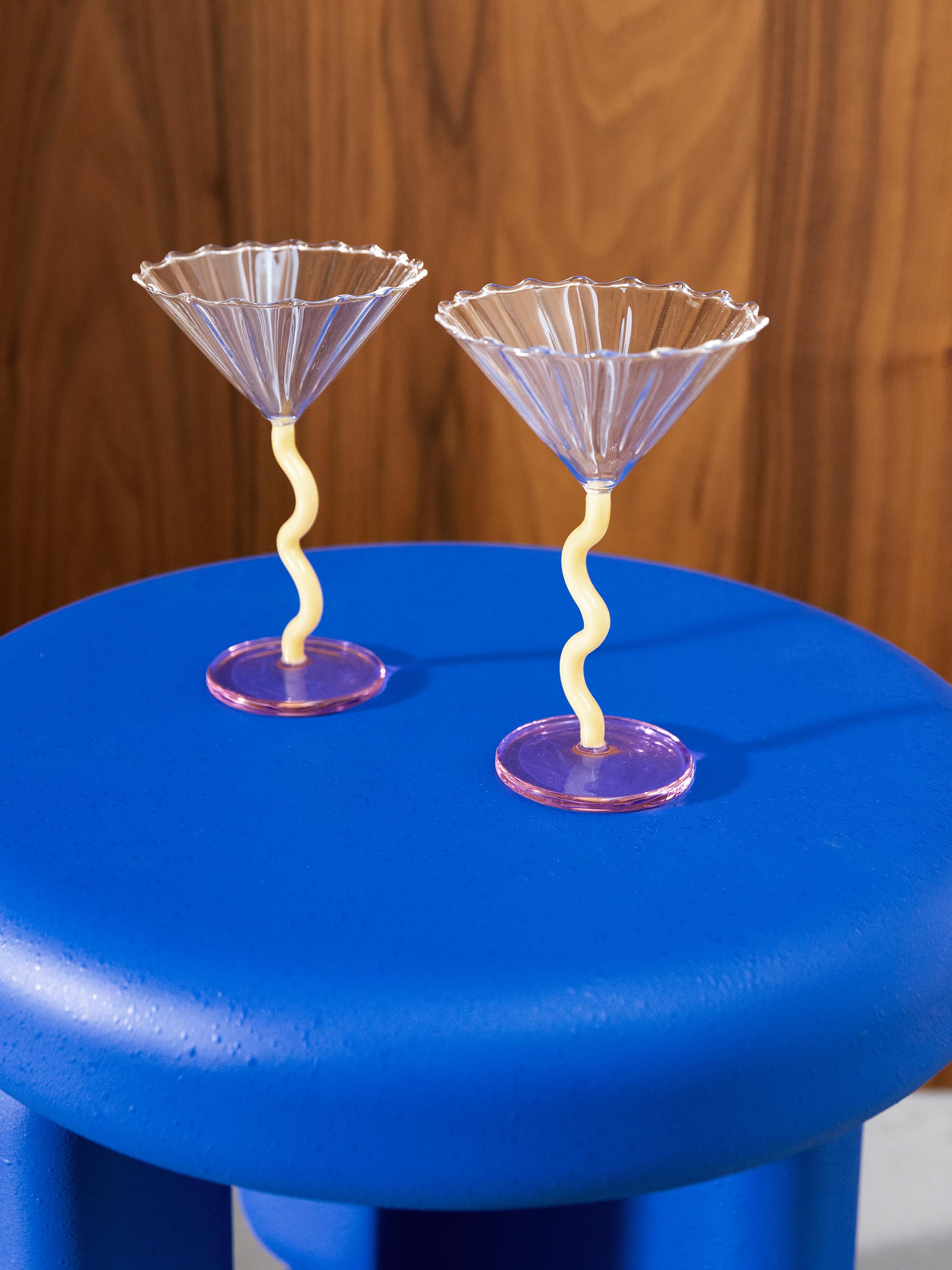 Cocktailglazen Curve van borosilicaatglas, 2-delig