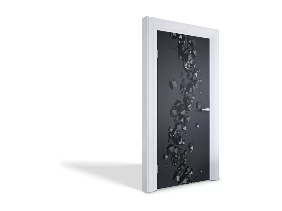 Papier peint photo pour portes intérieures - Cristaux noirs 95x205 cm