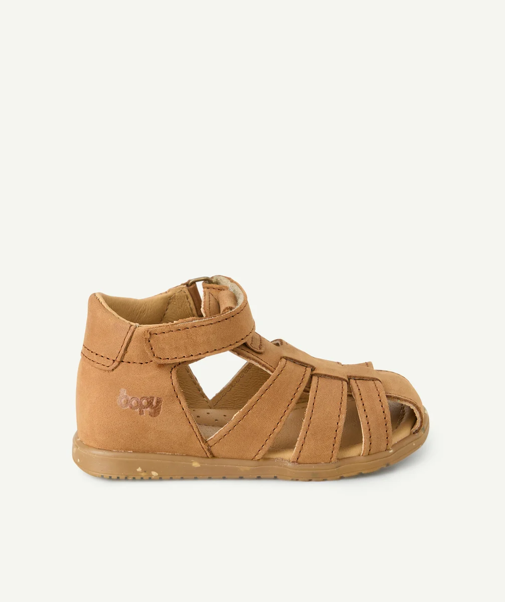 BOPYSANDALES BÉBÉ GARÇON EN CUIR CARAMEL