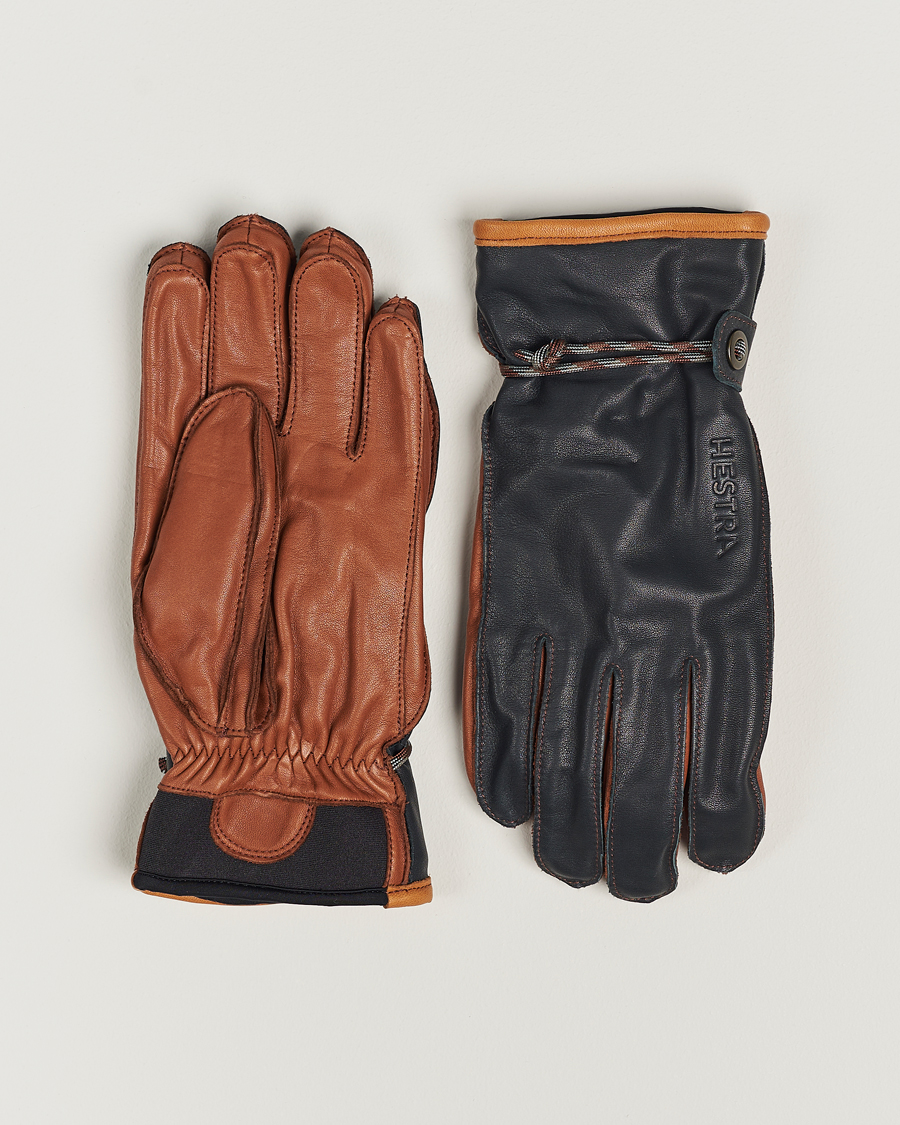 Hestra Wakayama Leather Ski Glove Navy/Brown