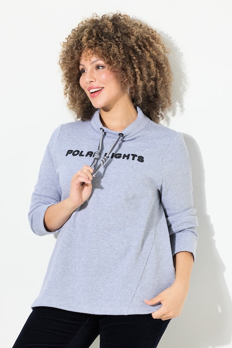 Sweater, Schriftmotiv, Stehkragen, Langarm