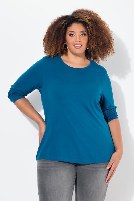 Shirt, Slim, Rundhalsausschnitt, Langarm