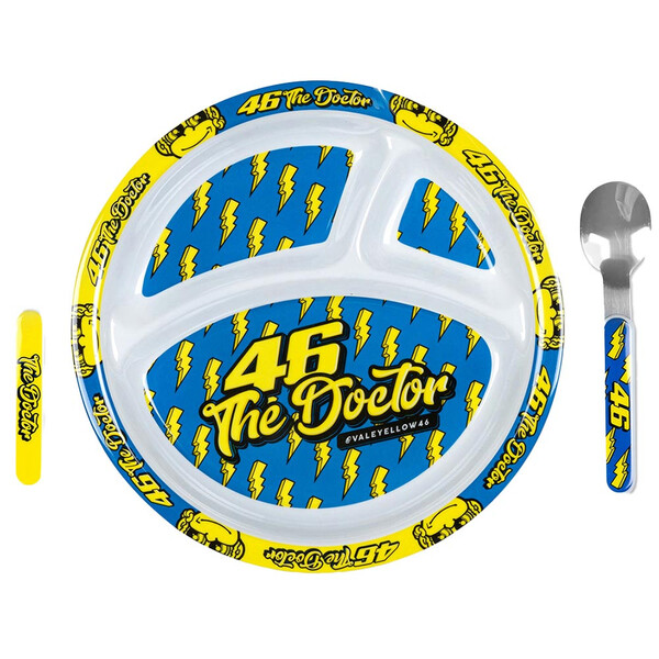 VR46 - Ensemble repas bébé 46 The Doctor Bleu / Jaune