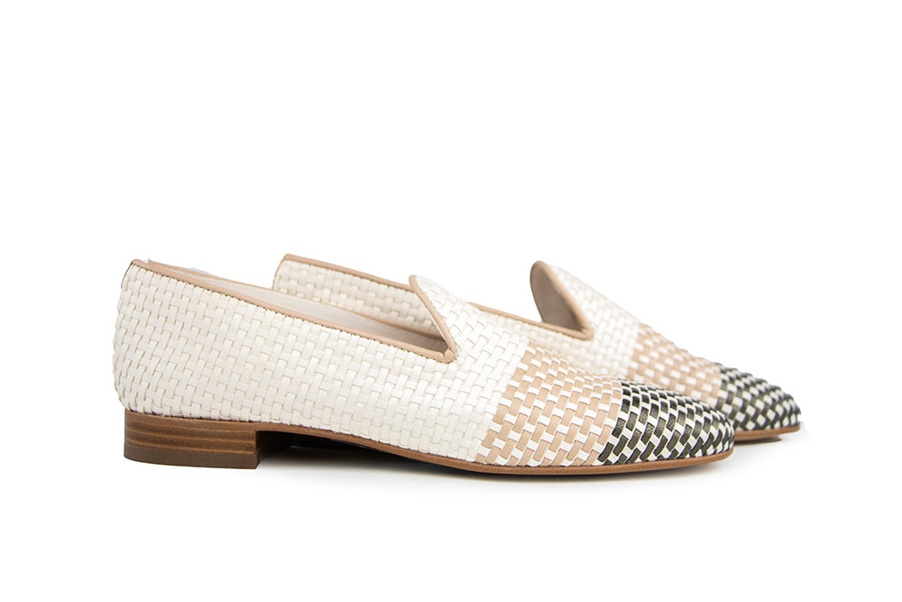 Pertini Loafer Escalera Bianco Pewter Vlecht