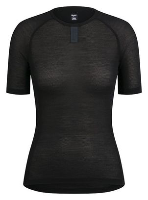 Baselayer Manches Courtes Rapha Merino Lightweight Noir Femme