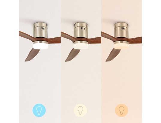 IKOHS - Ventilateur plafond Windcalm dc stylance nickel - ventilateur de plafond