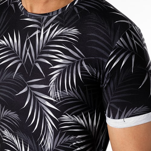 Tee Shirt Oversize Imprimé Avec Revers 2143 Tropical Noir