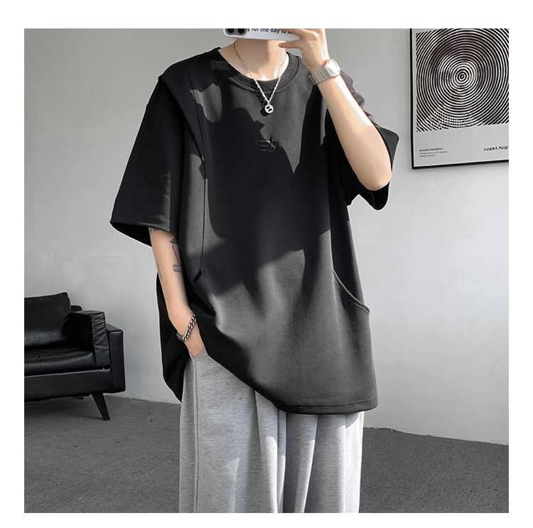 Priam - T-shirt met korte mouwen, ronde hals en effen panelen