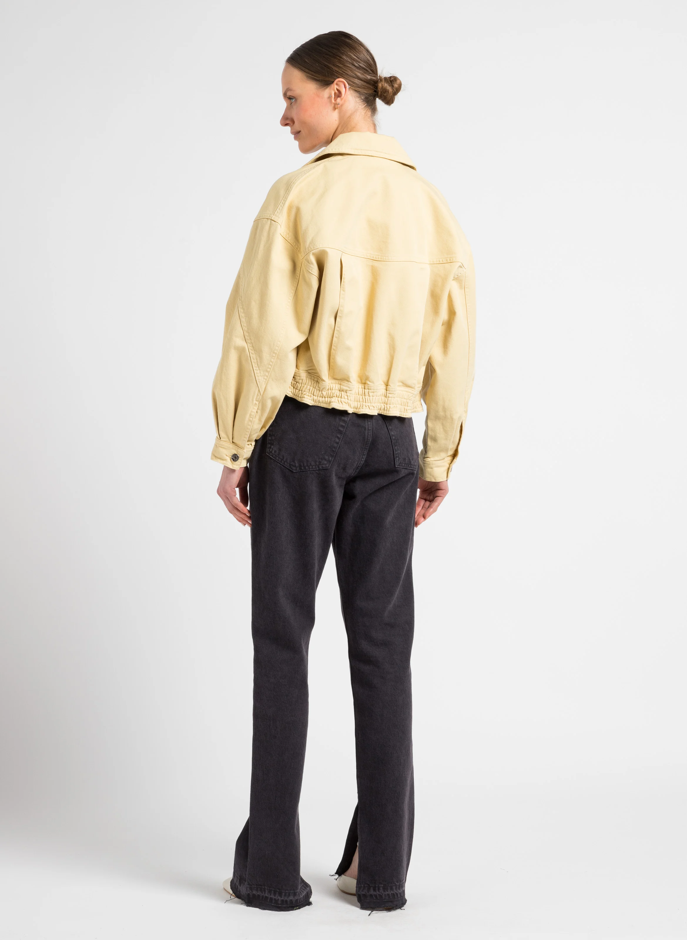70S HIGH RISE - Jean droit taille haute en coton| Noir