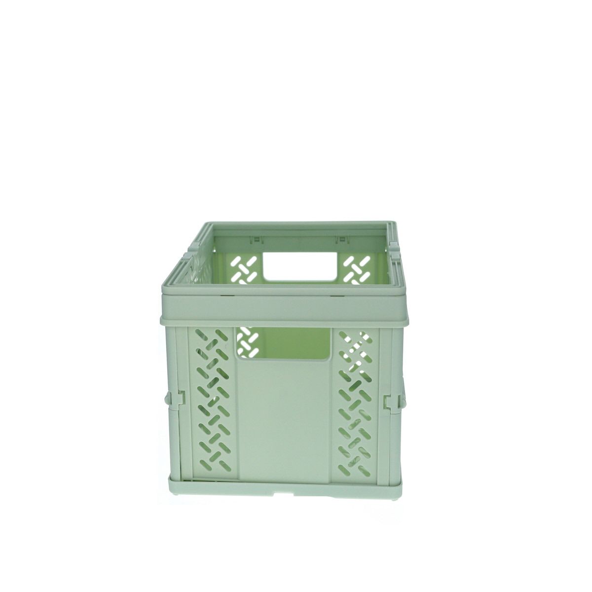 Caisse de rangement pliable en plastique vert Roodoudou