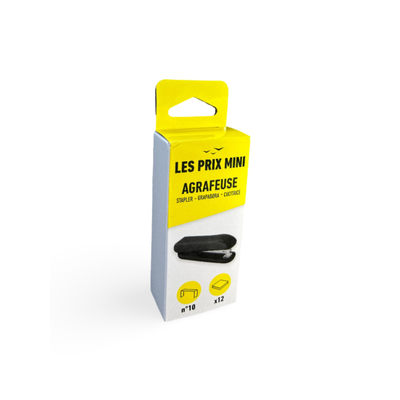 Les Prix Mini - Agrafeuse de bureau noir - capacité de 12 feuilles - agrafes n°10