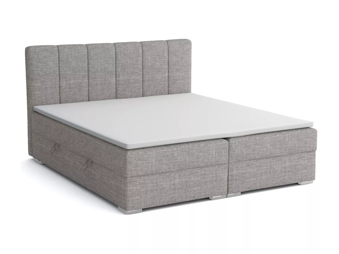 LIT BOXSPRING avec coffres Provo 160x200 cm, Lux 05 (Gris clair)
