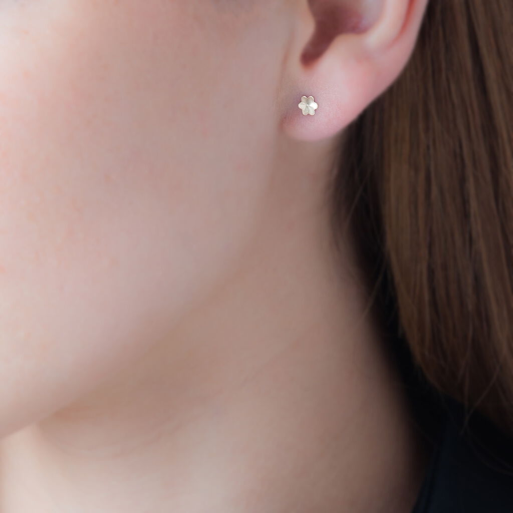 Boucles D'oreilles Puces Philine Fleur Or Jaune
