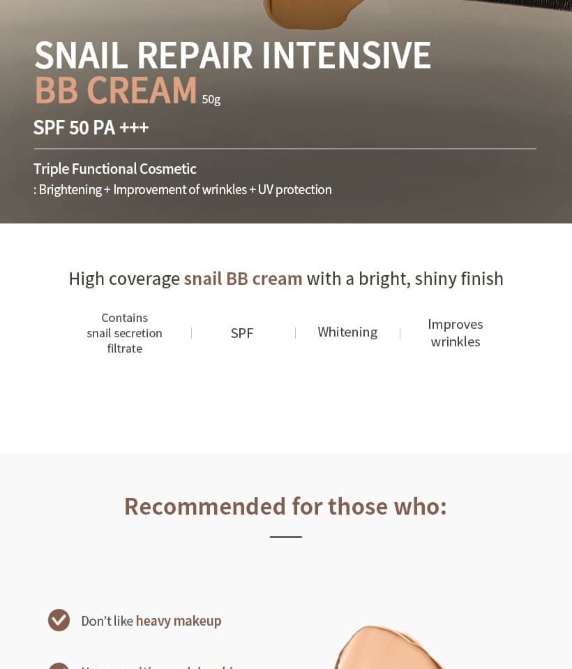 MIZON - Snail Repair Intensive BB Cream SPF 50 PA+++ - 4 kleuren
