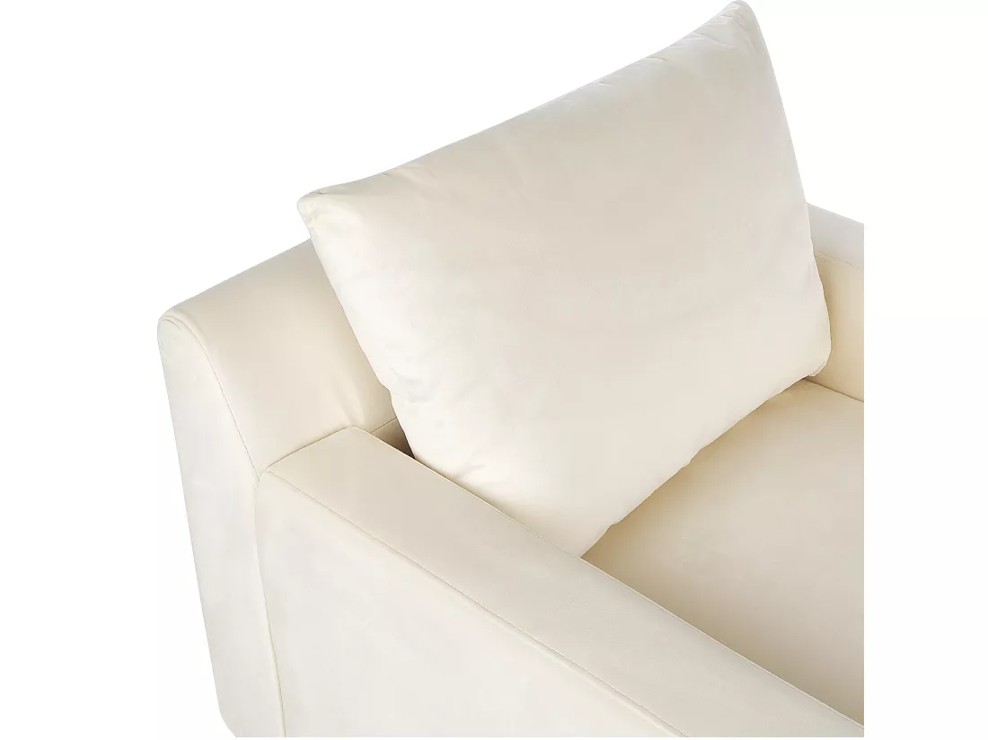 Chaise longue en velours beige GUERET