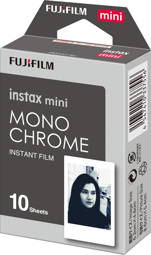 10 feuilles de papier photo Fujifilm instax mini monochrome