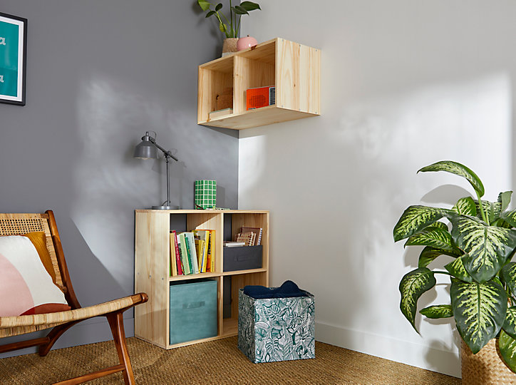 Étagère modulable 2 cubes en pin GoodHome Mixxit