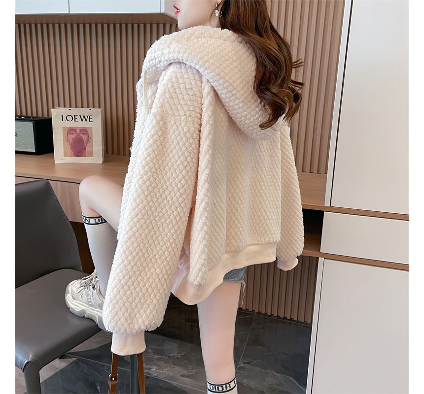 Jewie - Konijnenfleece hoodie met rits