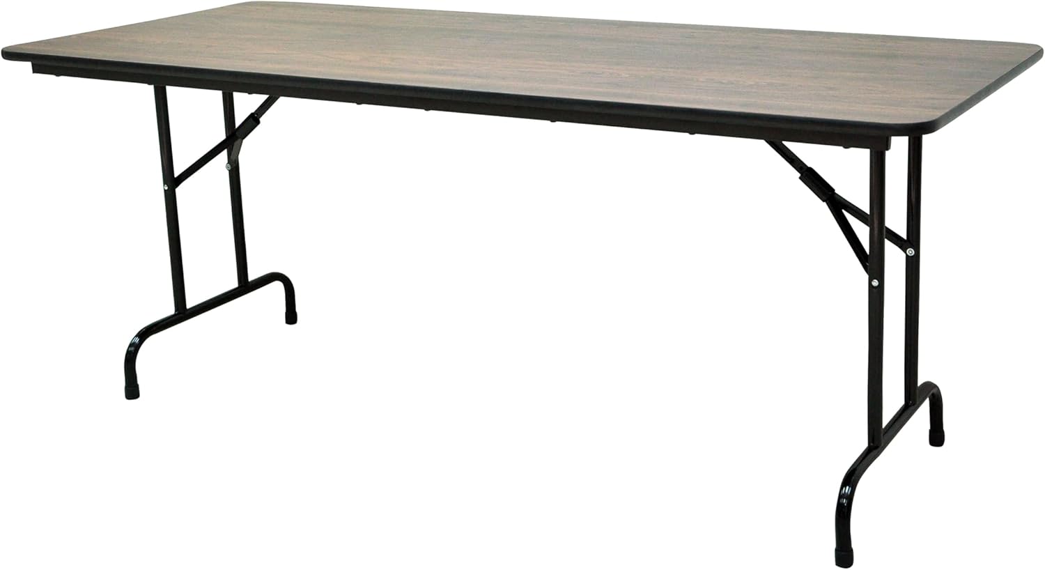 METRO Professional Banketttisch, Stahl/Eichenholz, 184 x 76 x 74 cm, rechteckig, klappbar, schwarz/braun