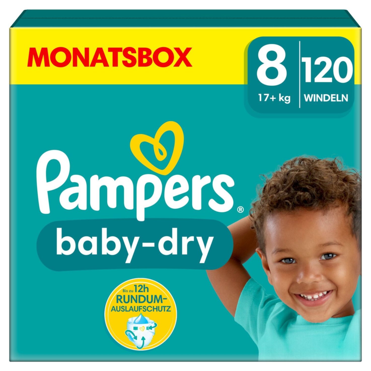 Pampers Baby-dry Grösse 8, 17+kg, 120 Stück