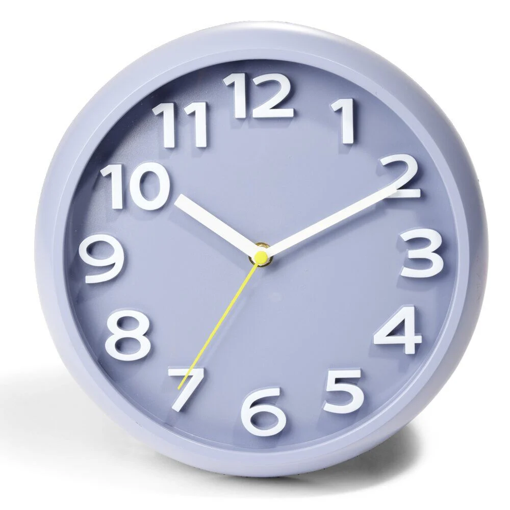 Horloge ronde plastique gris Ø25cm