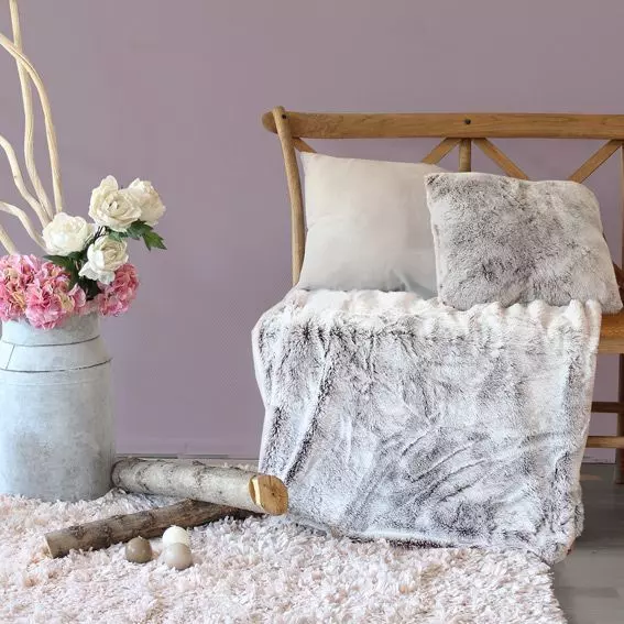 Plaid fausse fourrure (130 x 150 cm) Ours Taupe