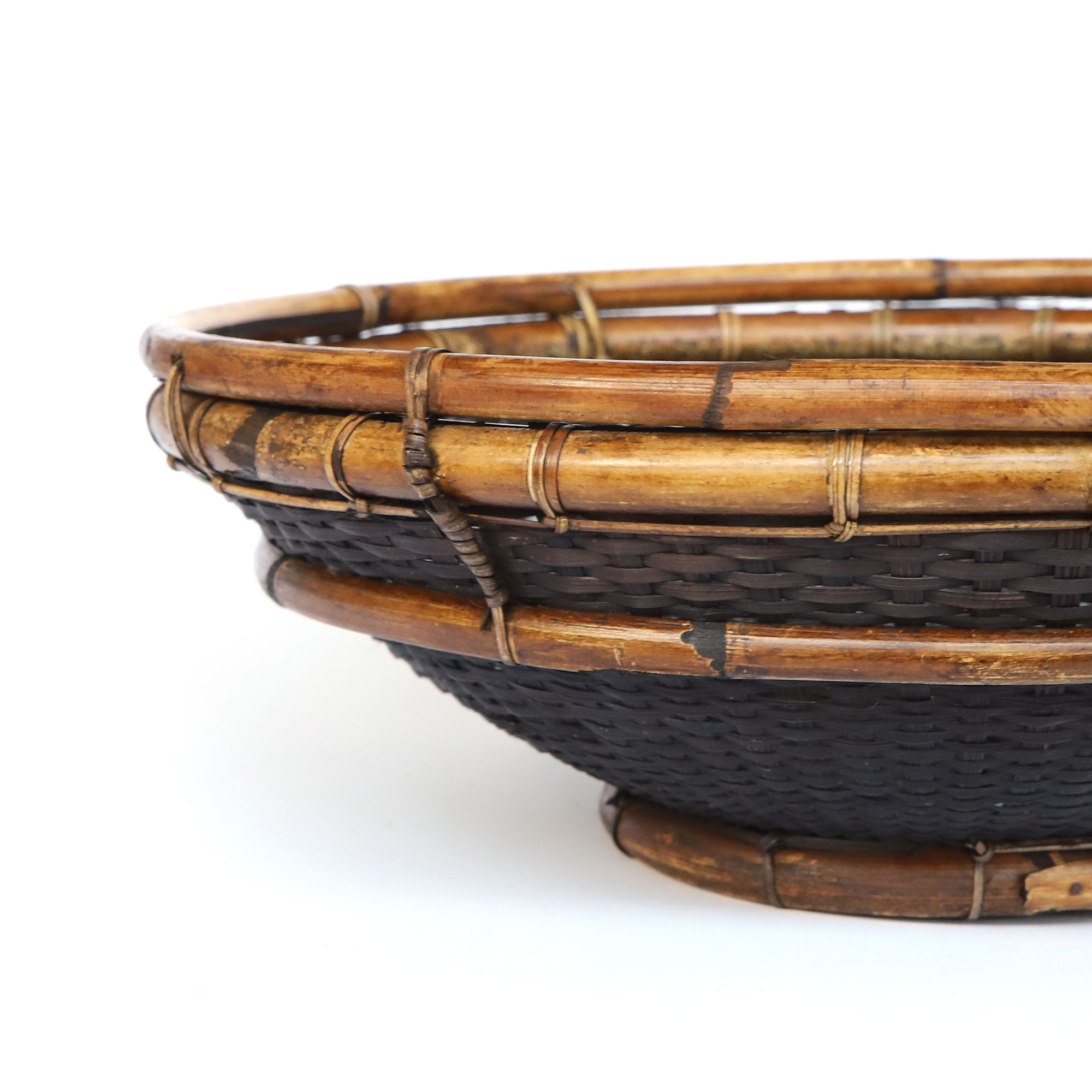 Korb-Schale aus Rattan & Bambus, natur, braun, Ø 35 cm, H 12 cm von fischer's lagerhaus