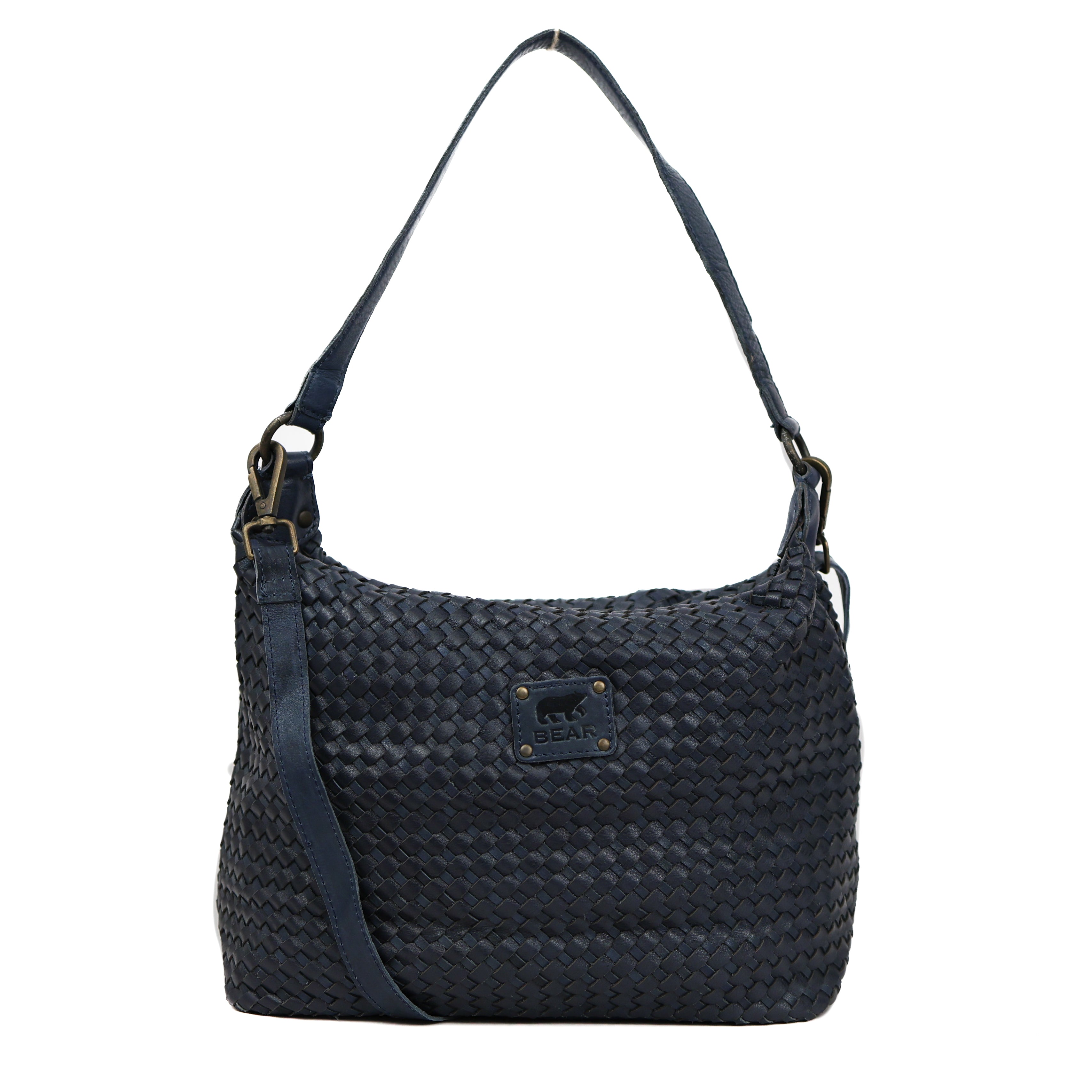 Gevlochten buideltas 'Marlène' navy Navy