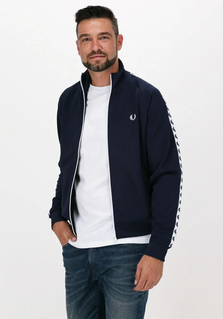 FRED PERRY blauwe fred perry vest taped track jacket