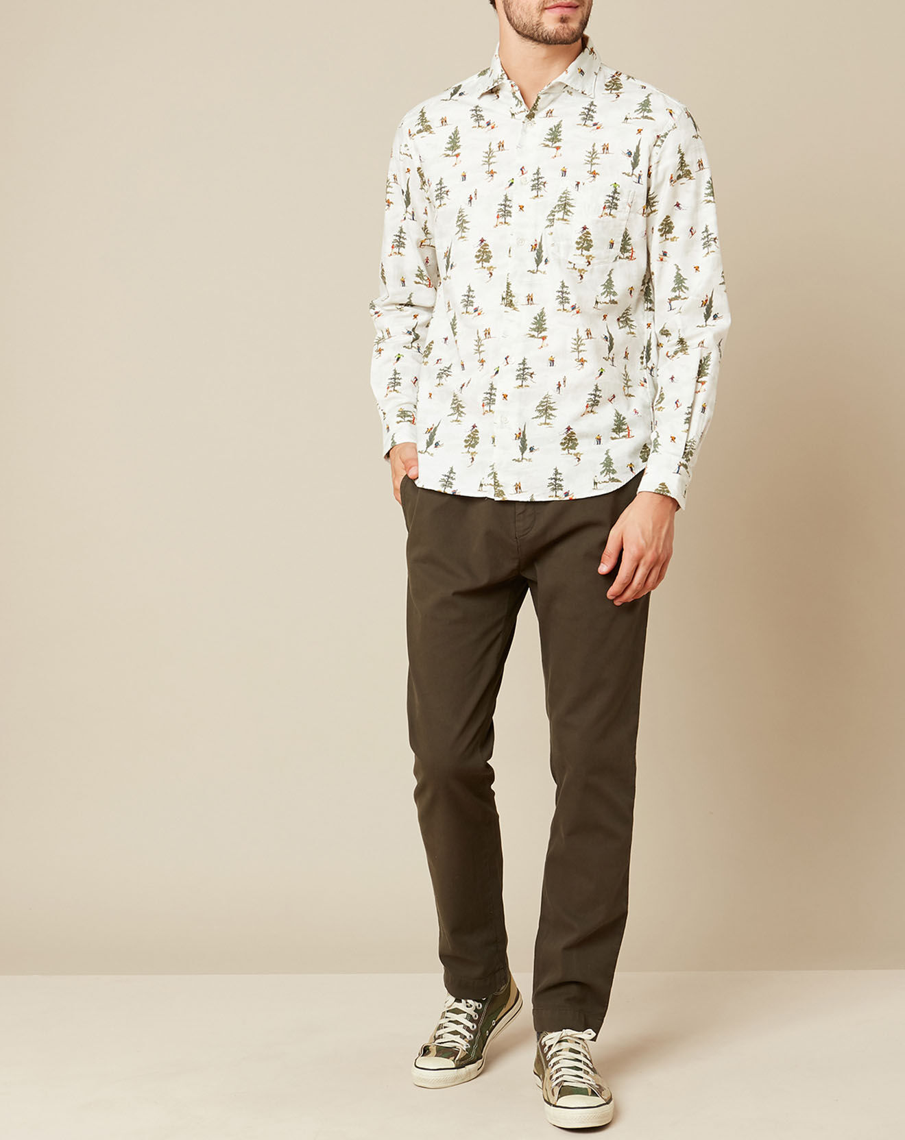 Hartford Chemise Regular Penn imprimée blanc