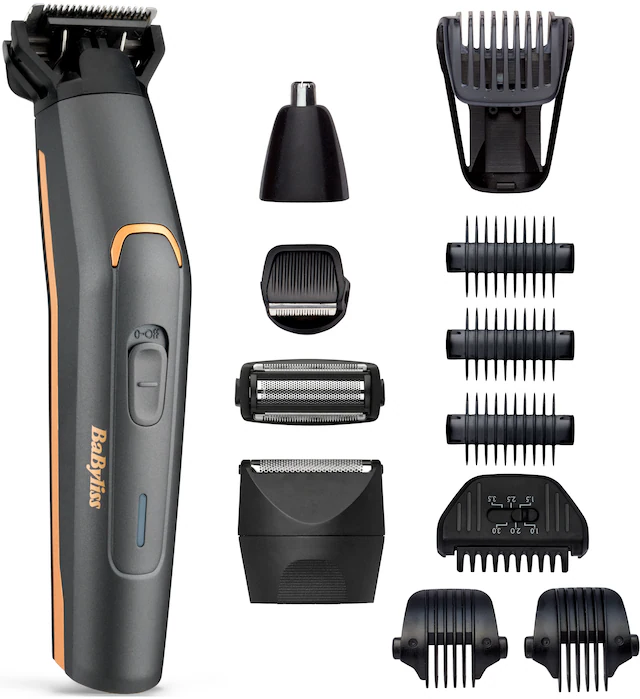 BaByliss Multifunktionstrimmer »Graphite Multi Trimmer MT987E« 5 Aufsätze Langlebige Graphit-Klinge, 12-in-1 Funktionr