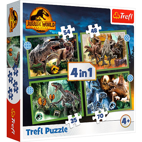 Jurassic World puslespil - 35, 48, 54 og 70 brikker