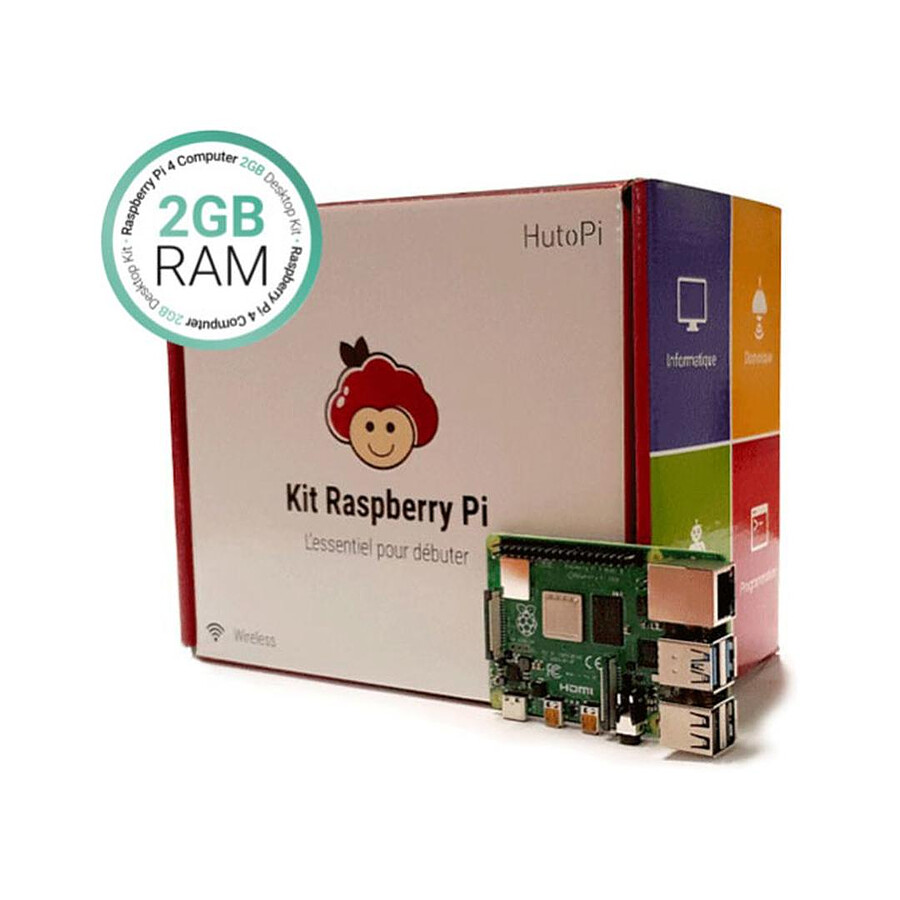 Hutopi Kit de démarrage Raspberry Pi 4 - 2 Go