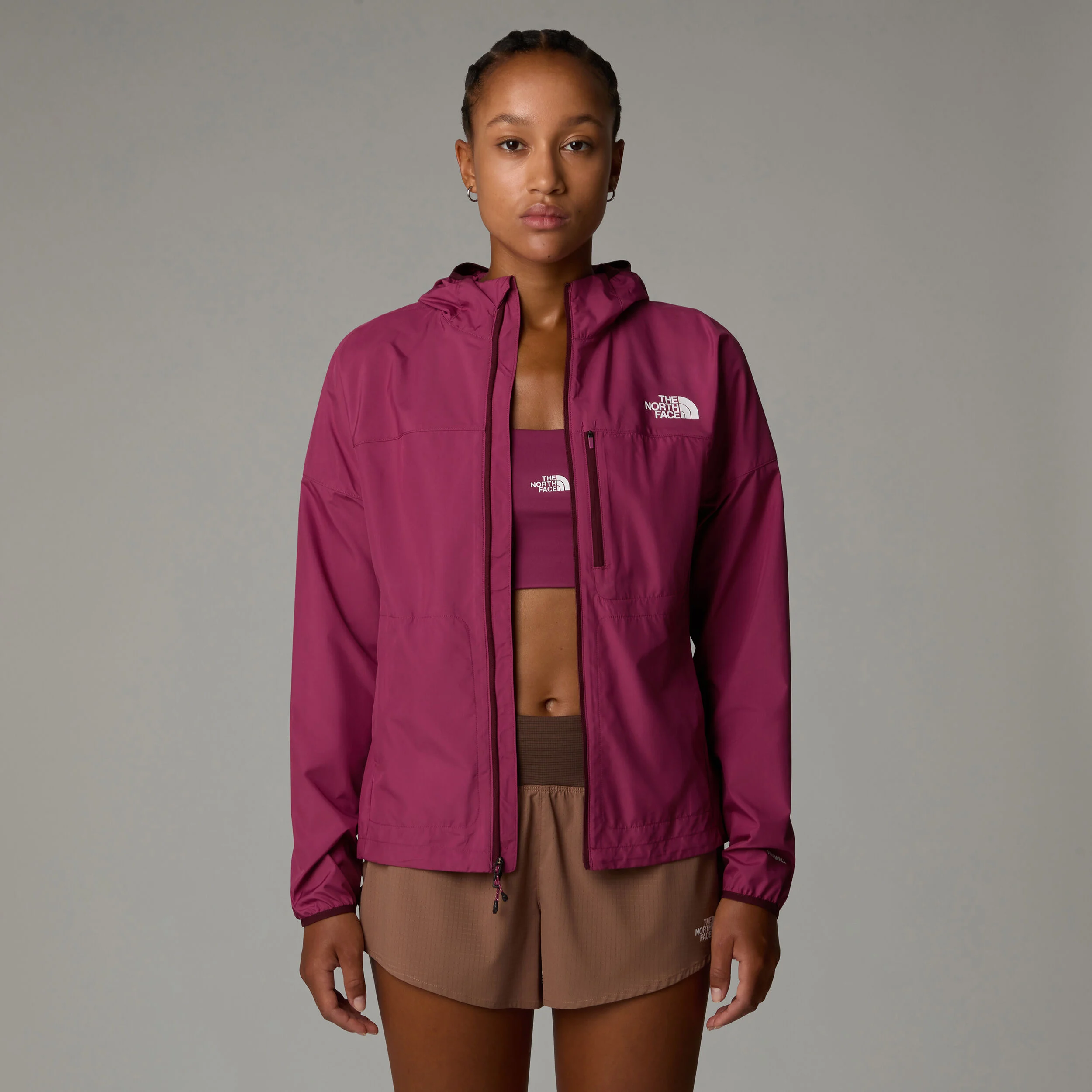 The North Face Higher Run Wind Jacket Veste Running Femmes - Berry