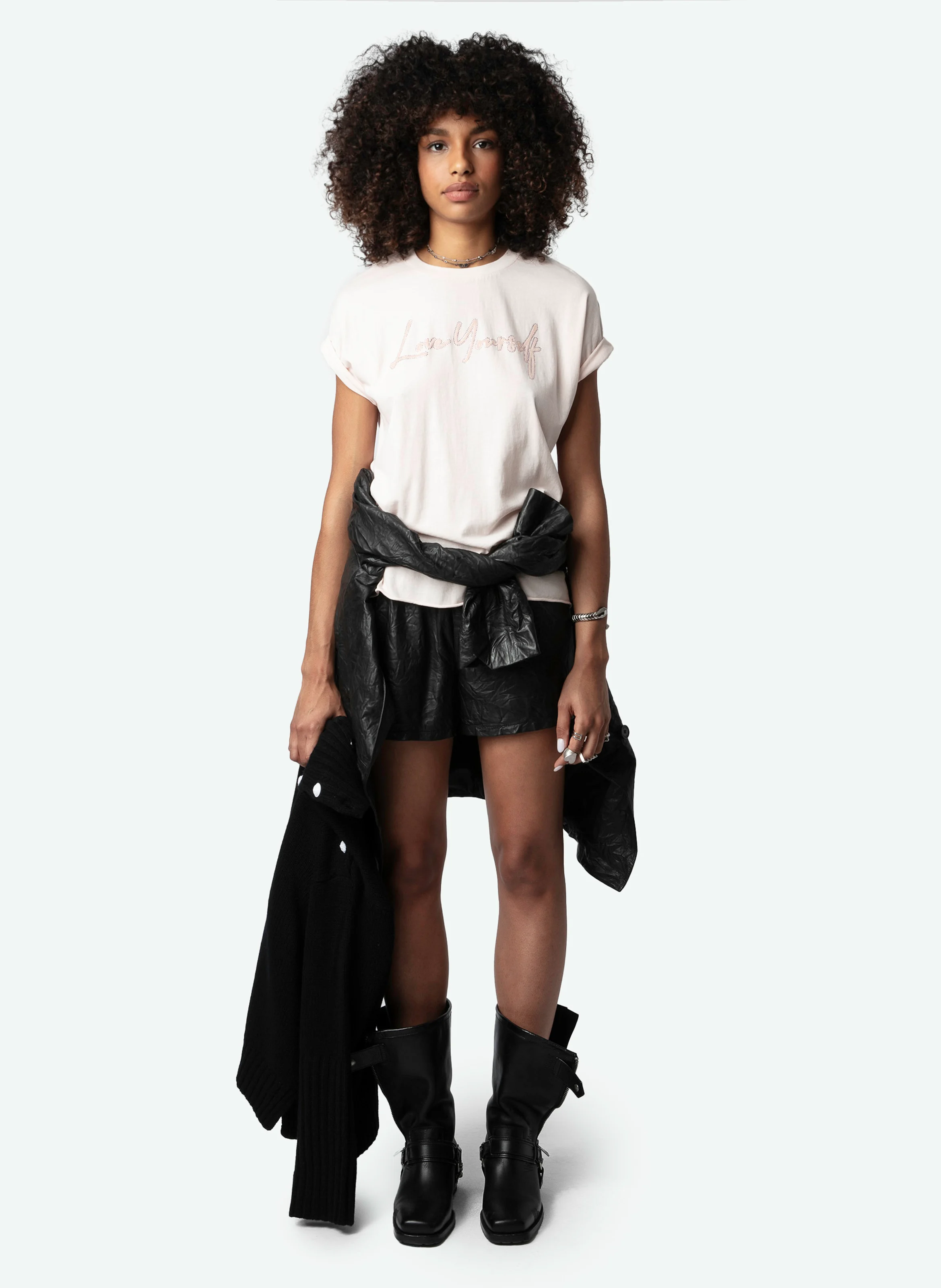 TOMMER - Tee-shirt col rond en coton bio | Rose