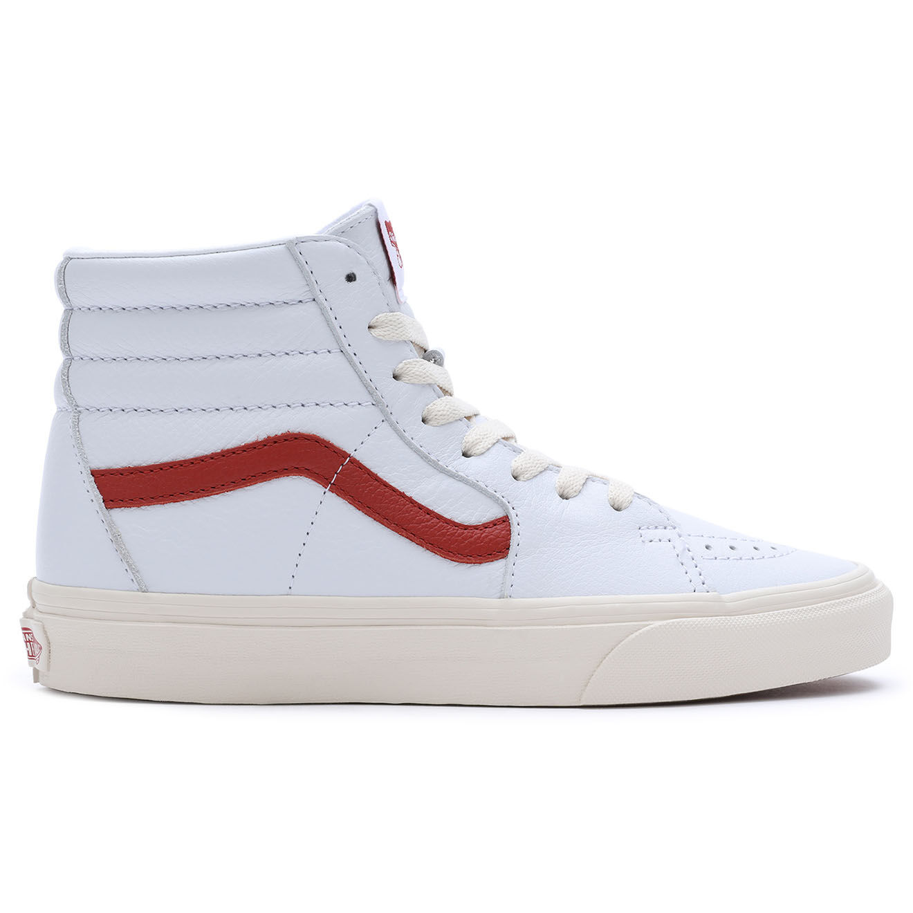 Vans Baskets en Cuir SK8-Hi blanc/rouge