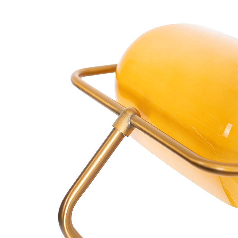 Klassieke notaris vloerlamp brons met geel glas - Banker