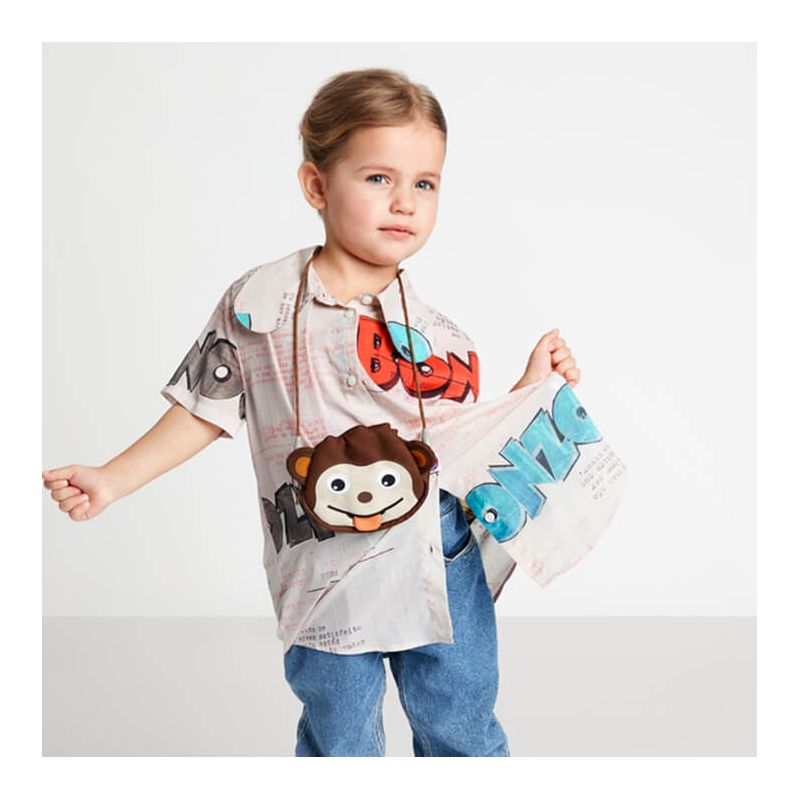 Porte monnaie enfant 12 cm Affenzahn Singe Marron