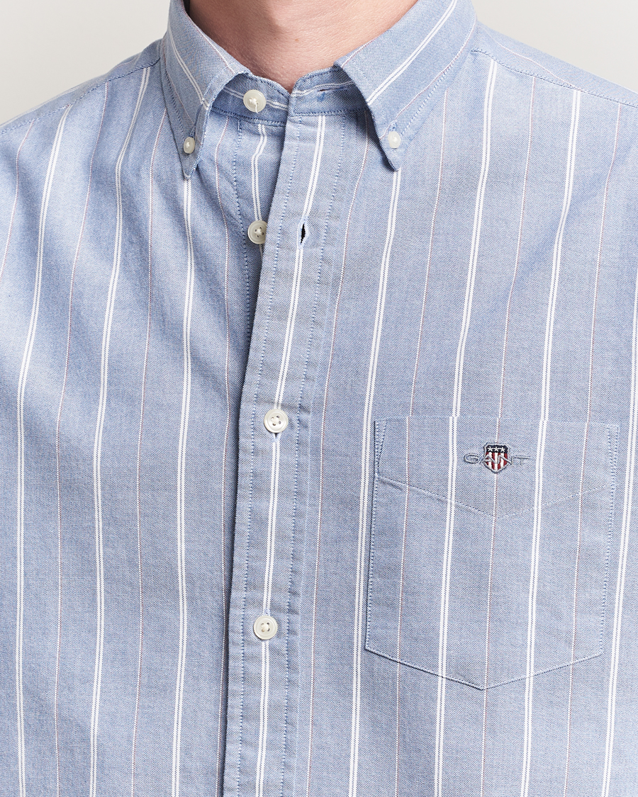 GANT Regular Fit Classic Striped Oxford Shirt Rich Blue