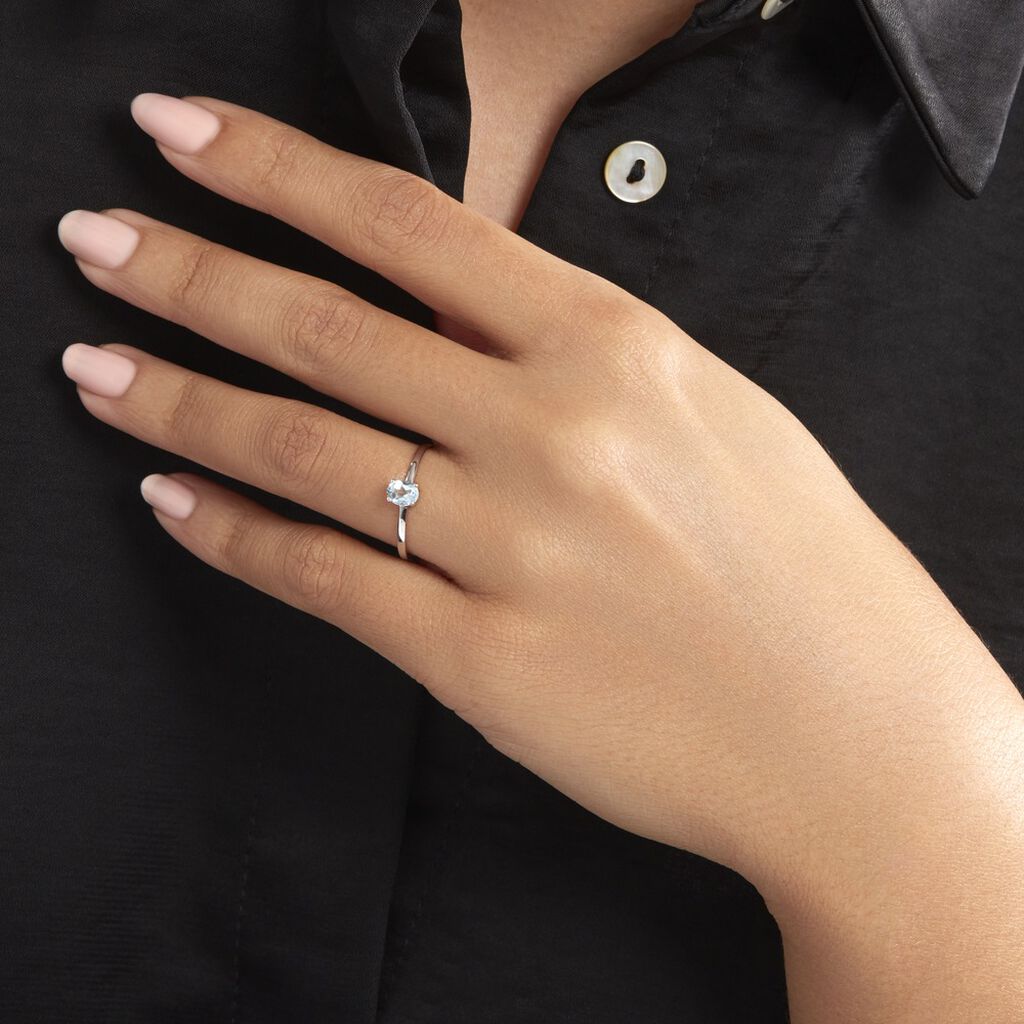 Bague Lily Or Blanc Topaze
