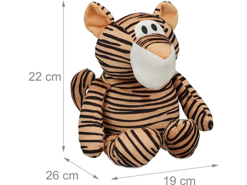 relaxdays Türsicherung Tiger 22 x 19 x 26 cm Türstofftier im dekorativen Tiger-Design